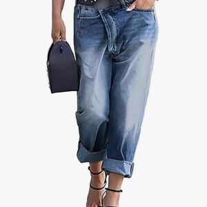 Flamingo Urban Blue Boyfriend Jeans Distressed Casual